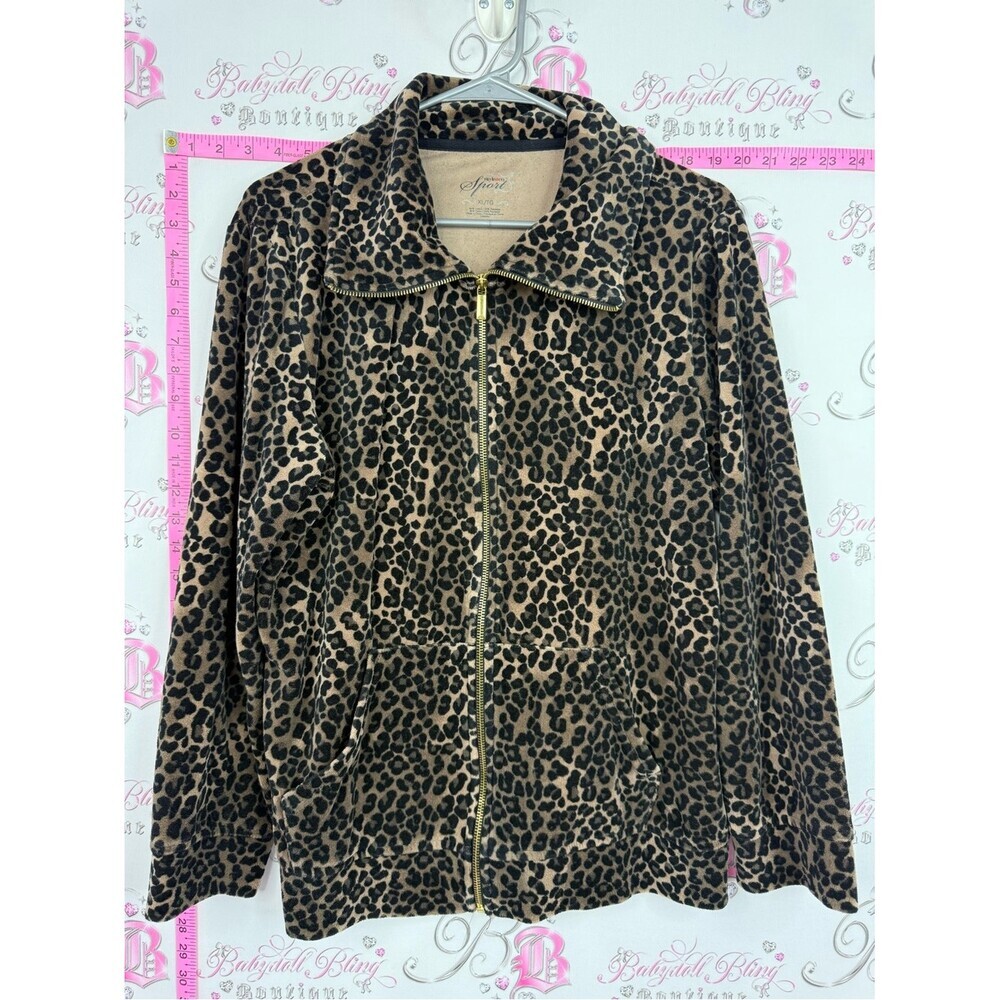 Style & Co. Leopard Print Zip-Front Bomber Jacket - Brown/Black